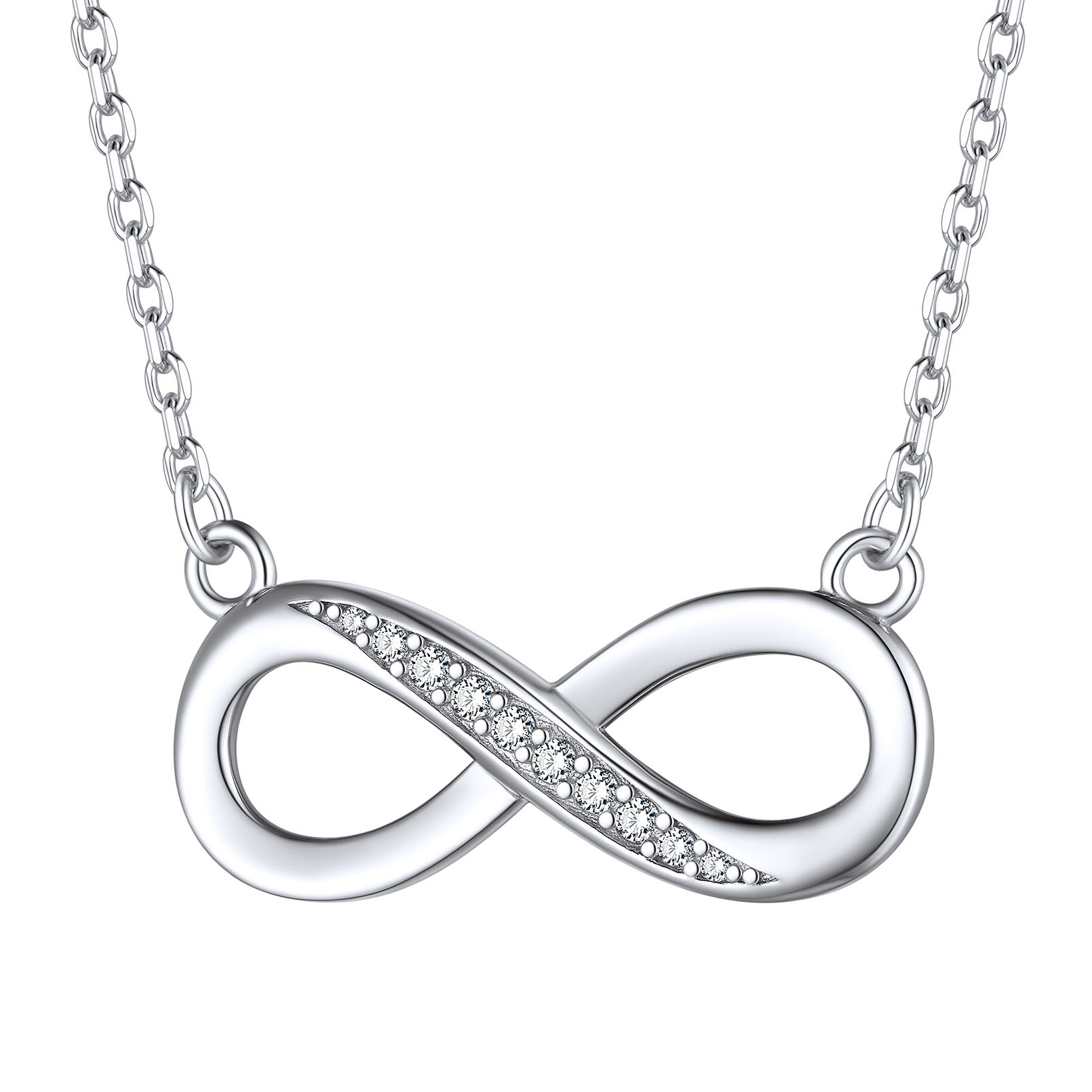 Collier Infini en Argent Sterling avec Zirconium pour Femme Argenté