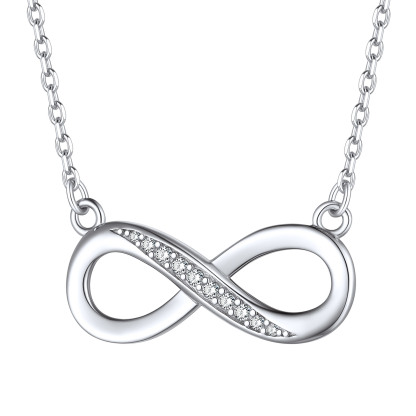 Collier Infini en Argent Sterling avec Zirconium pour Femme Argenté