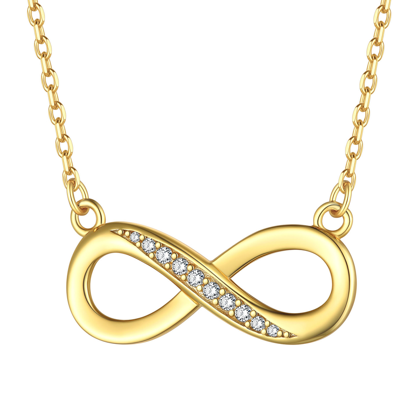 Collier Infini en Argent Sterling avec Zirconium pour Femme Or