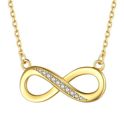 Collier Infini en Argent Sterling avec Zirconium pour Femme Or