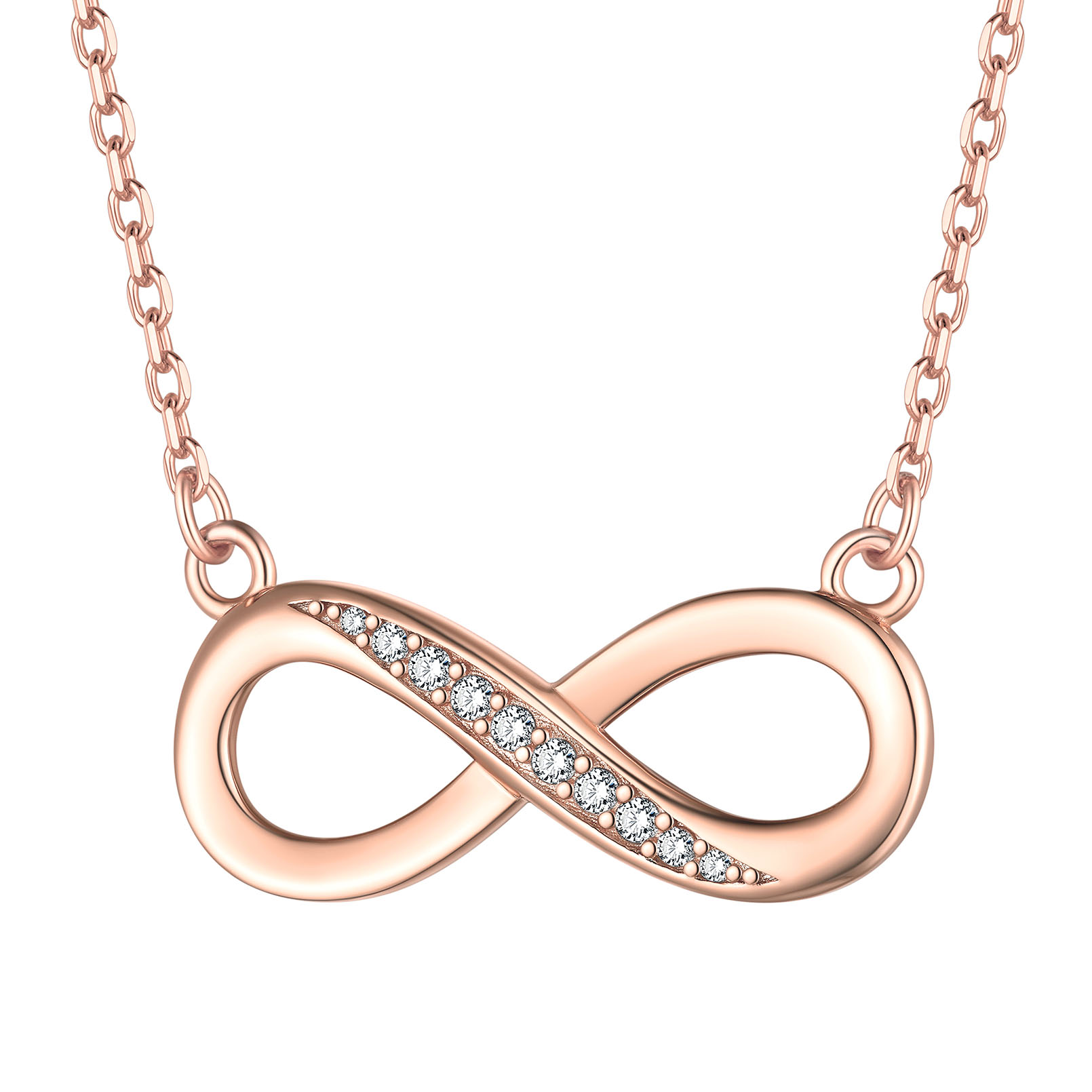 Collier Infini en Argent Sterling pour Femme Or Rose