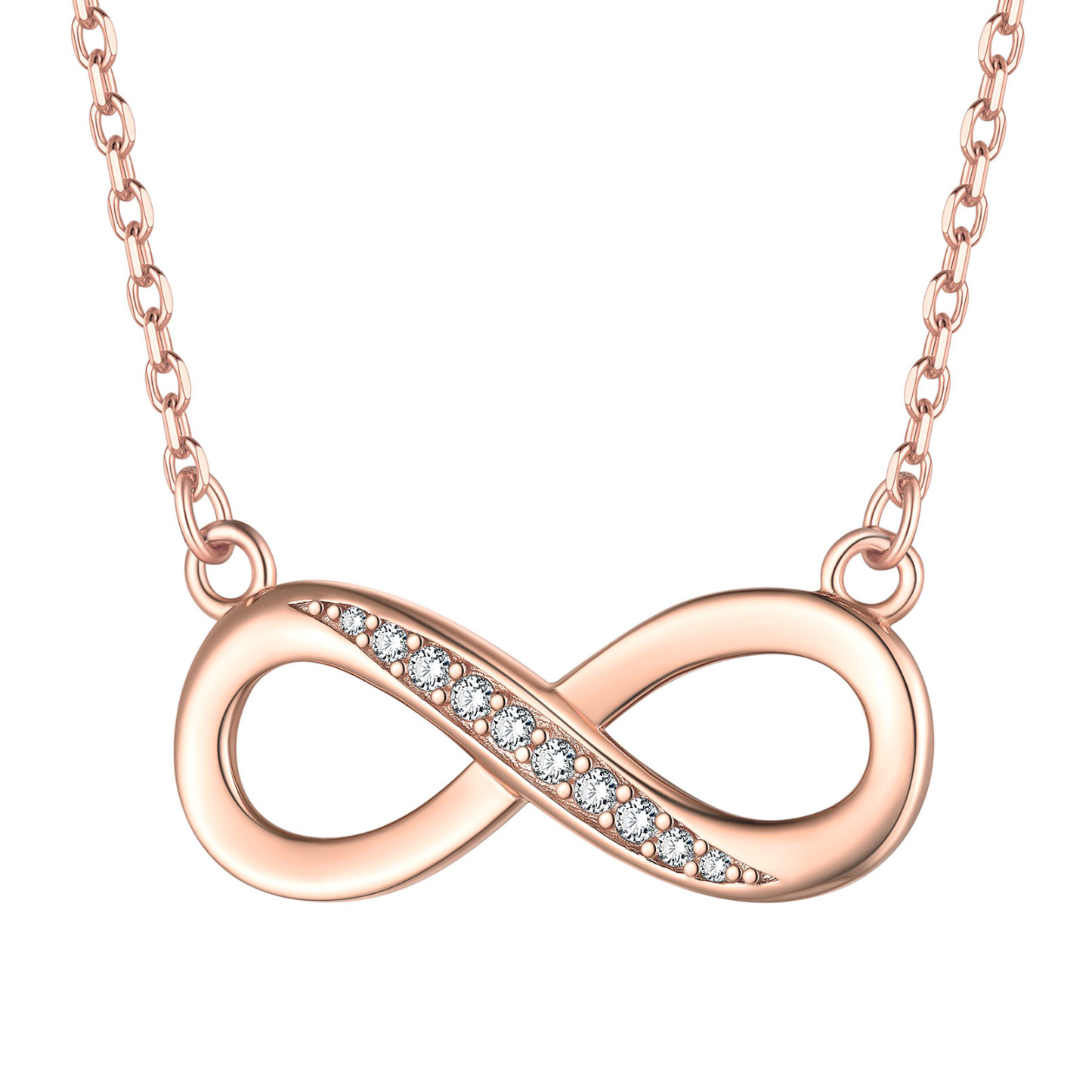 Collier Infini en Argent Sterling pour Femme Or Rose