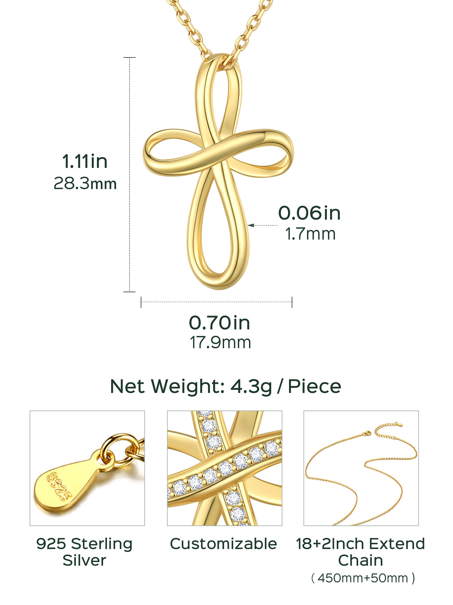 Collier Nœud Celtique en Argent Sterling pour Femme Taille