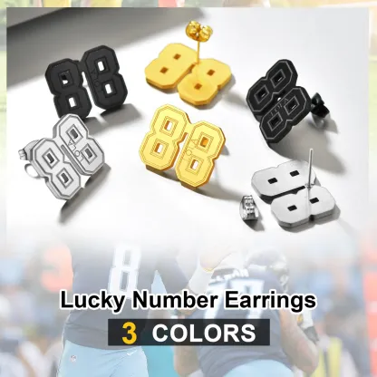 Boucles d’Oreilles Clous Personnalisées avec Nom et Numéro de Sport Collection