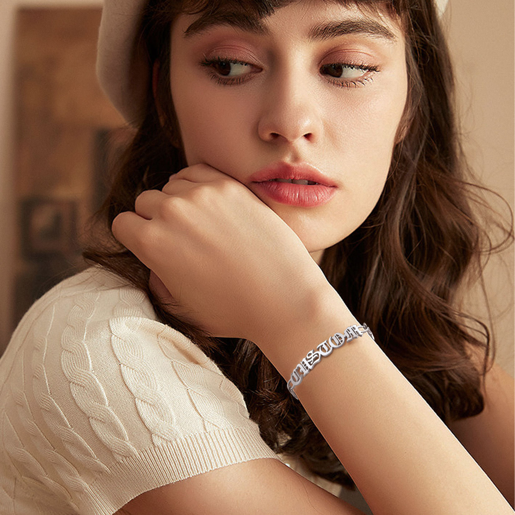 Bracelet Chaîne Cubaine Personnalisé avec Nom 