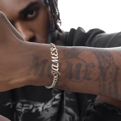 Bracelet Chaîne Cubaine Personnalisé pour Homme