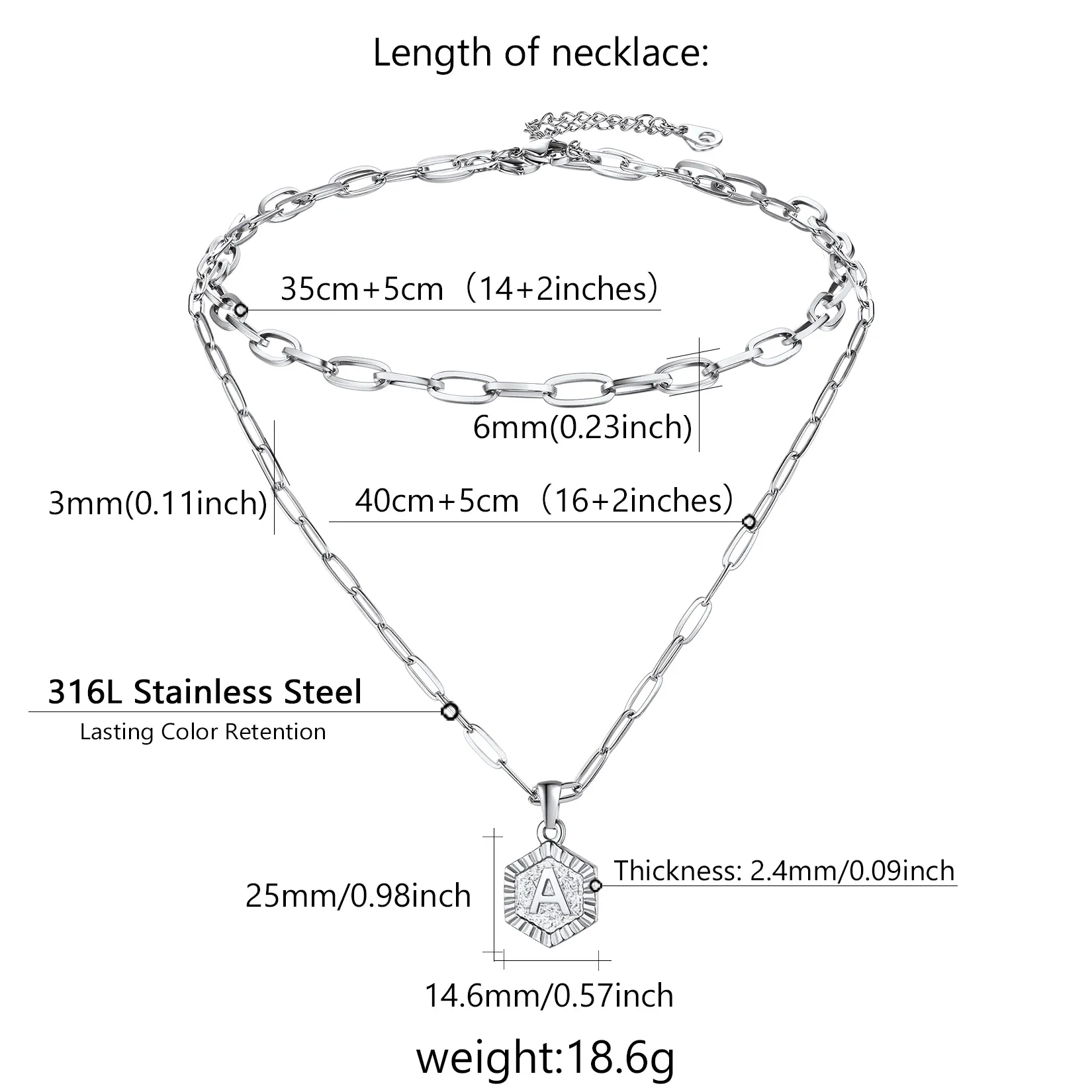 Colliers  avec Chaîne Trousse-papiers Argenté