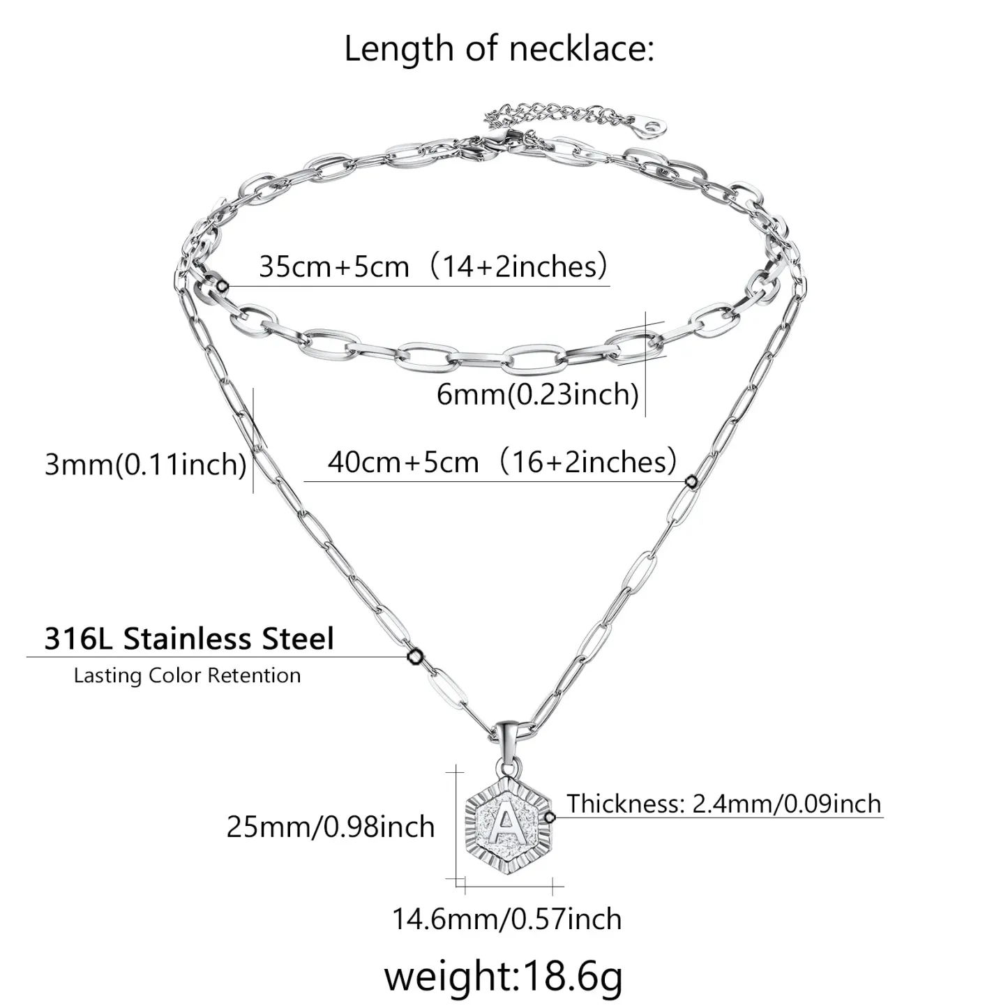 Colliers  avec Chaîne Trousse-papiers Argenté