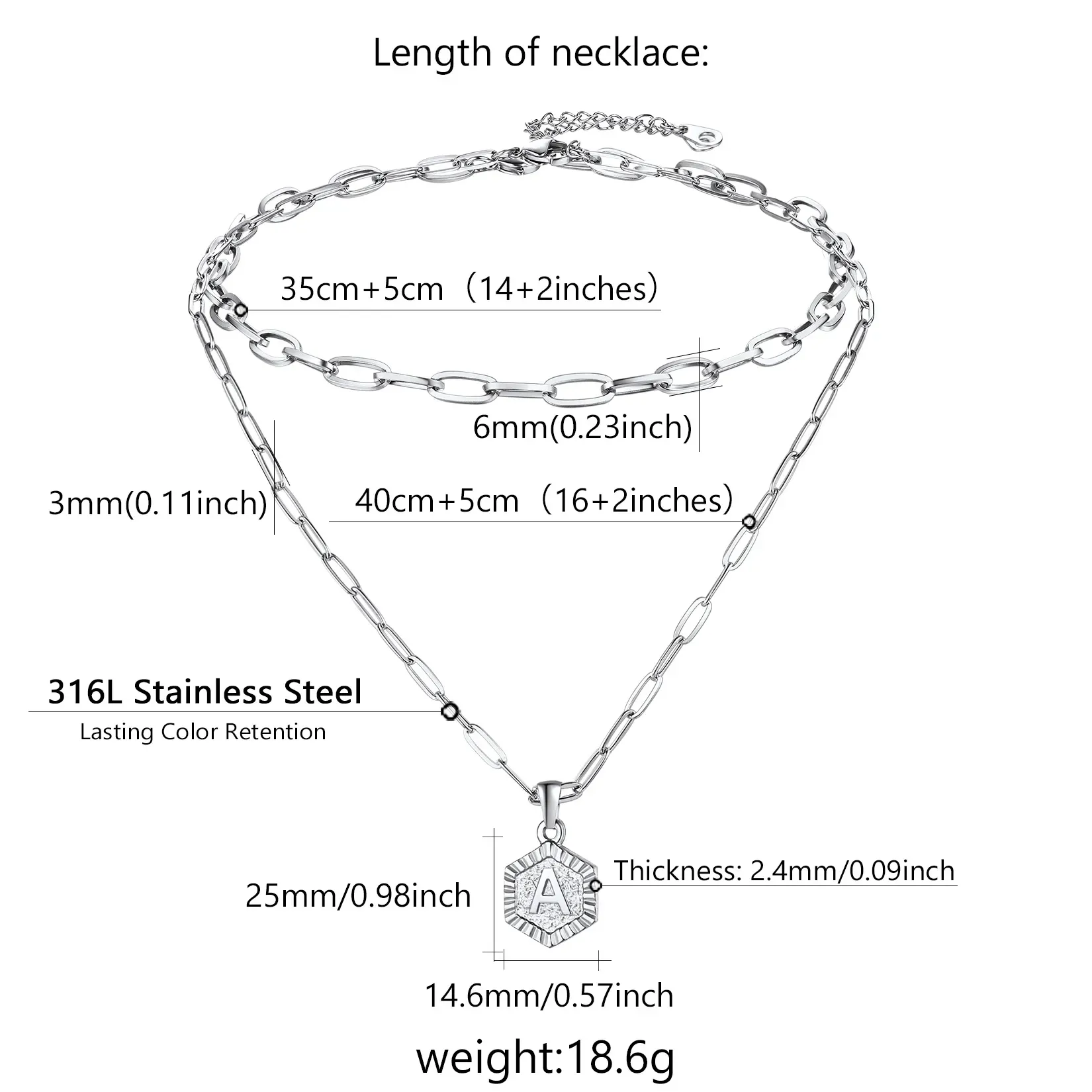 Colliers  avec Chaîne Trousse-papiers Argenté