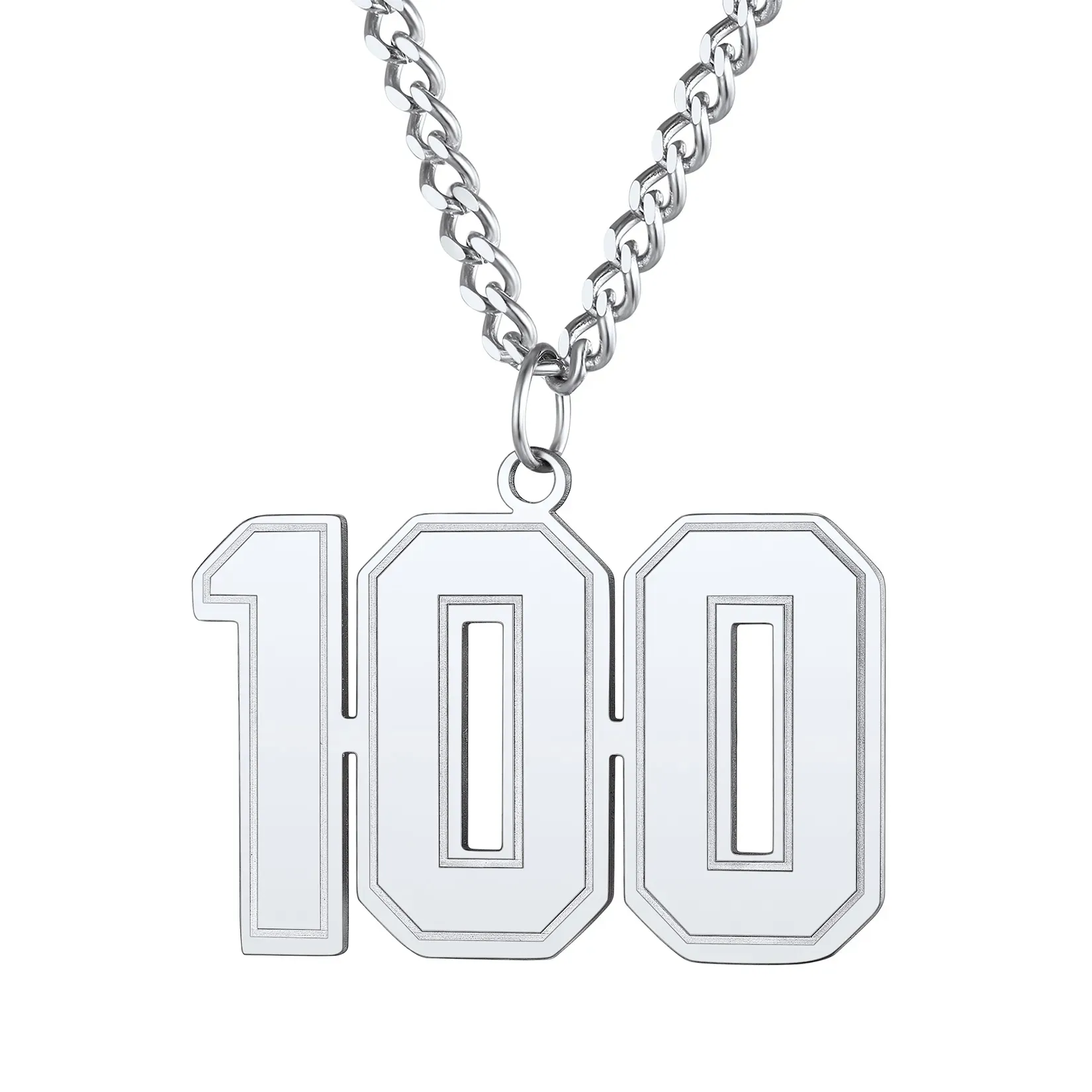 Collier Pendentif Personnalisé avec Numéro pour Homme 100