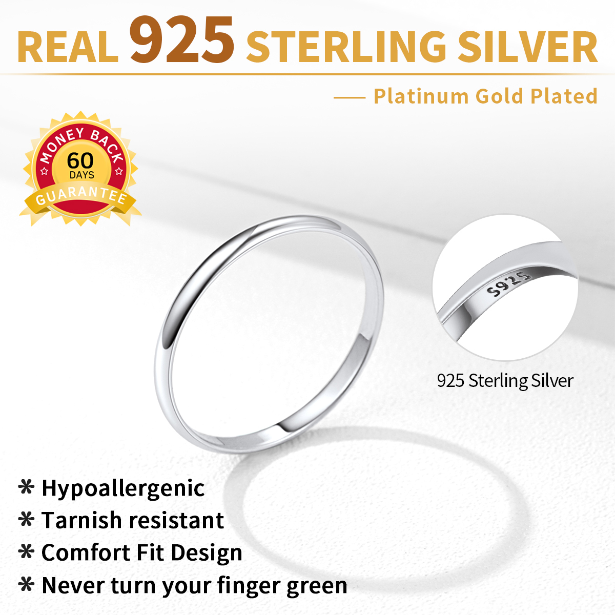 Bague en Argent Sterling Personnalisée pour Couple Détail