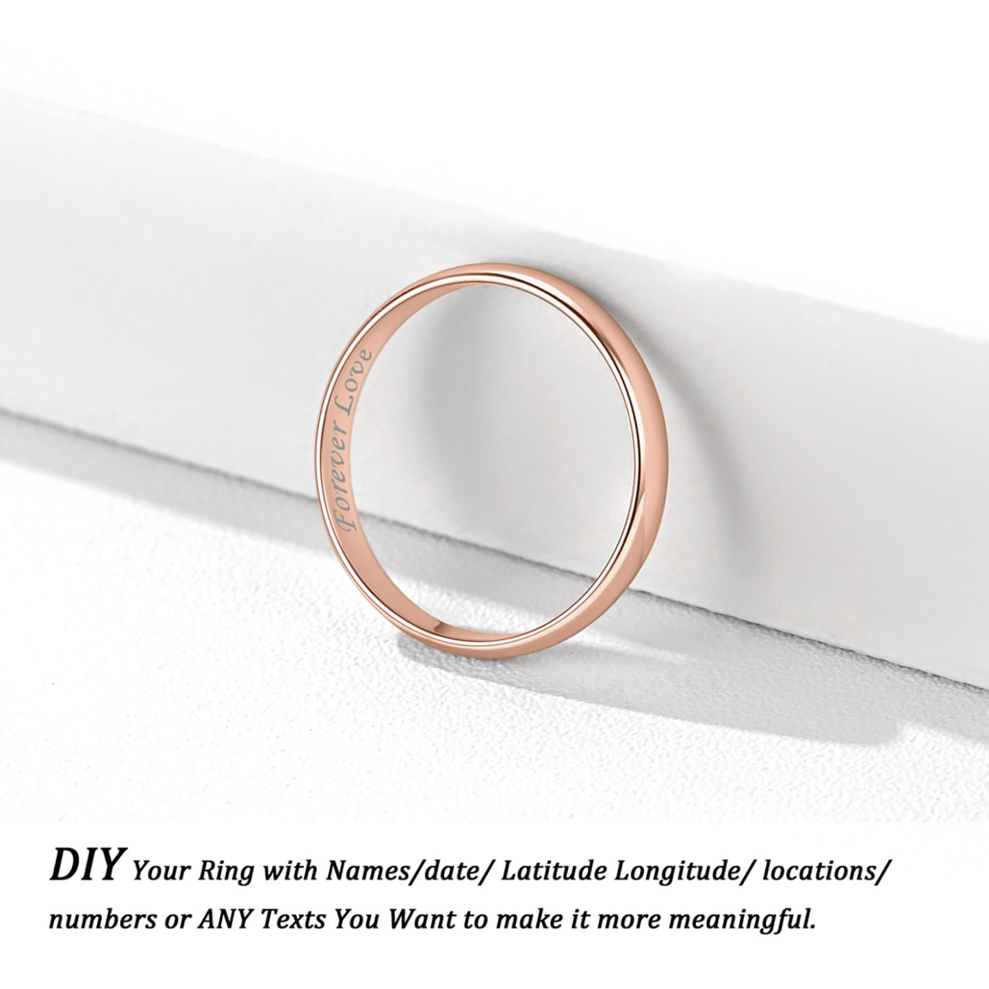 Bague en Argent 925 Personnalisée pour Couple