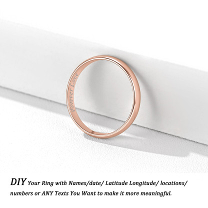 Bague en Argent 925 Personnalisée pour Couple