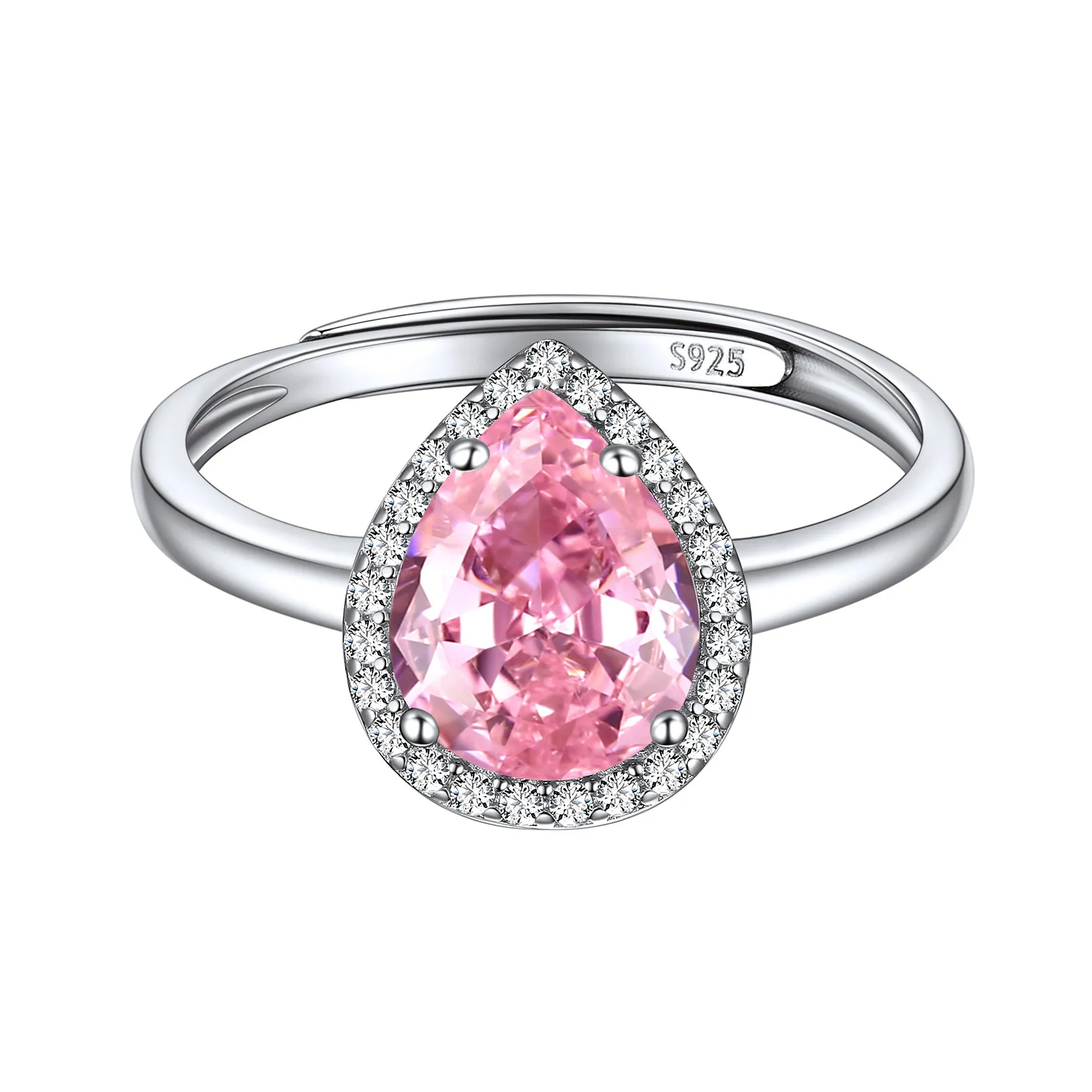 Bague Promesse en Argent Sterling avec Pierre de Naissance Octobre-Tourmaline