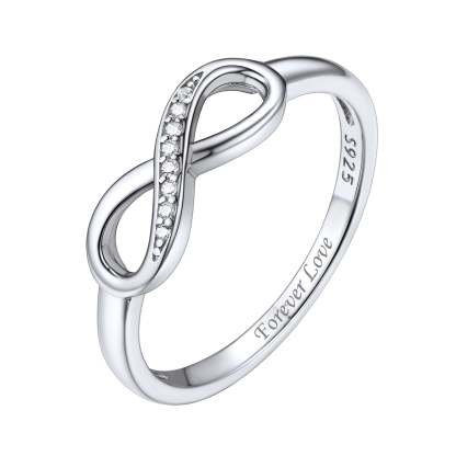 Bague Infini en Argent Sterling Personnalisée pour Femme Argenté