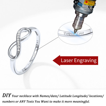 Bague Infini en Argent Sterling 925 Personnalisée 