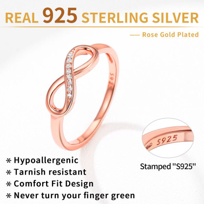 Bague Infini en Argent Sterling Personnalisée pour Femme Détail