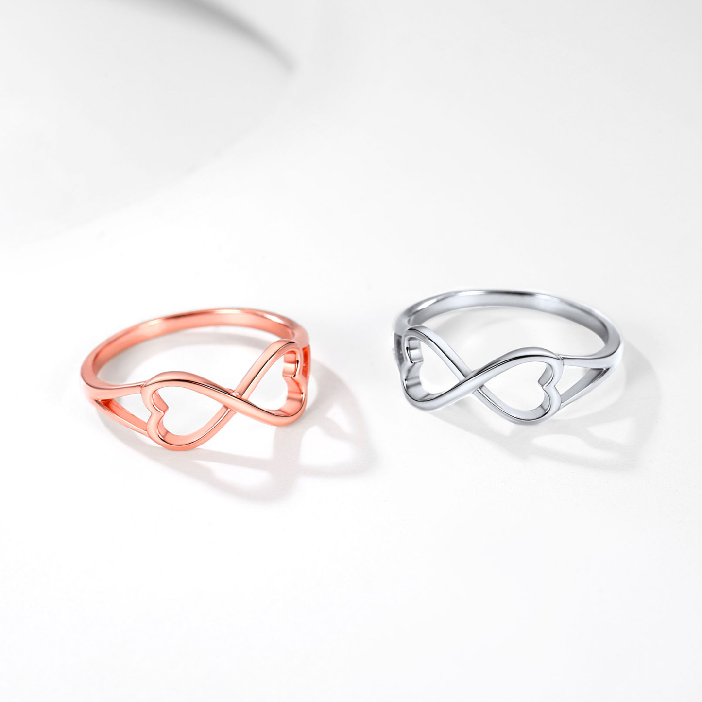 Bague Collection Promesse Personnalisée avec Nœud Infini et Cœur en Argent 925