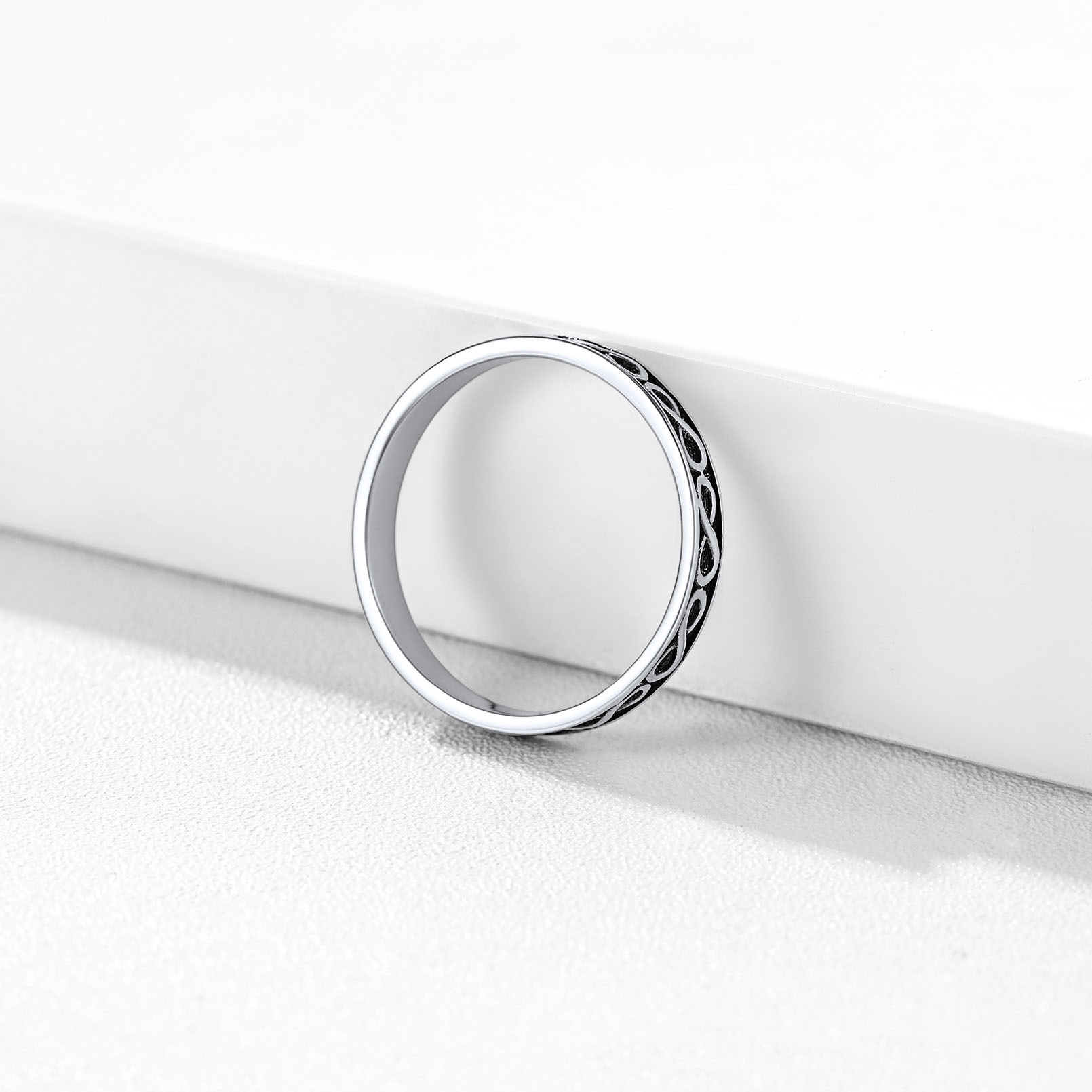 Bague en Argent Sterling 925 Alliance Éternité pour Femme