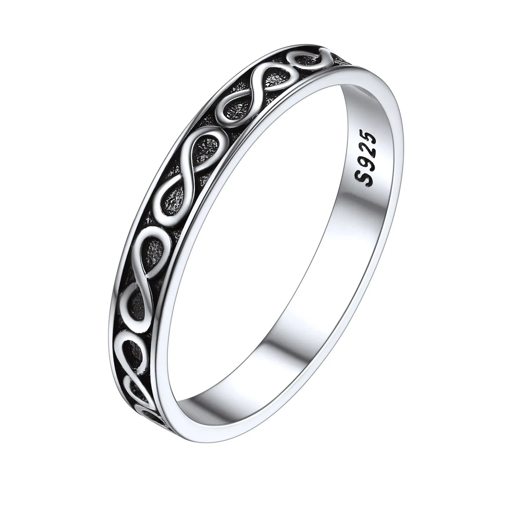 Bague Infini en Argent Sterling 925 Alliance Éternité pour Femme Argenté