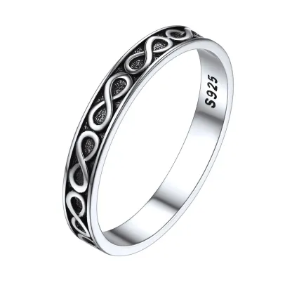 Bague Infini en Argent Sterling 925 Alliance Éternité pour Femme Argenté