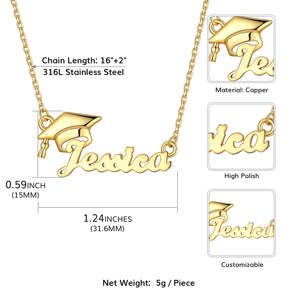Collier Prénom Personnalisé Femme Cadeau Diplôme Fille
