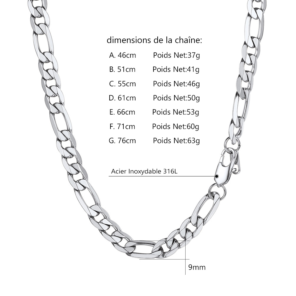 Chaîne Homme Maille Figaro Cubaine Taille