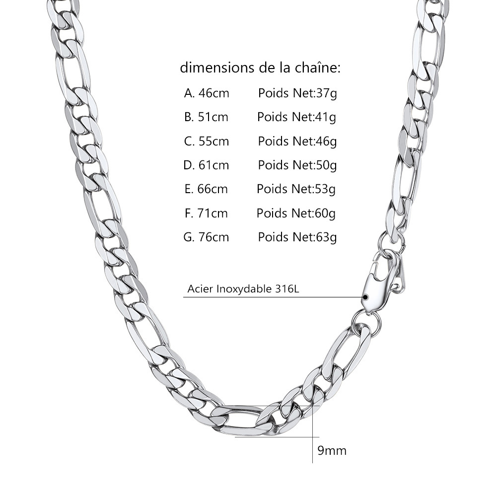 Chaîne Homme Maille Figaro Cubaine Taille