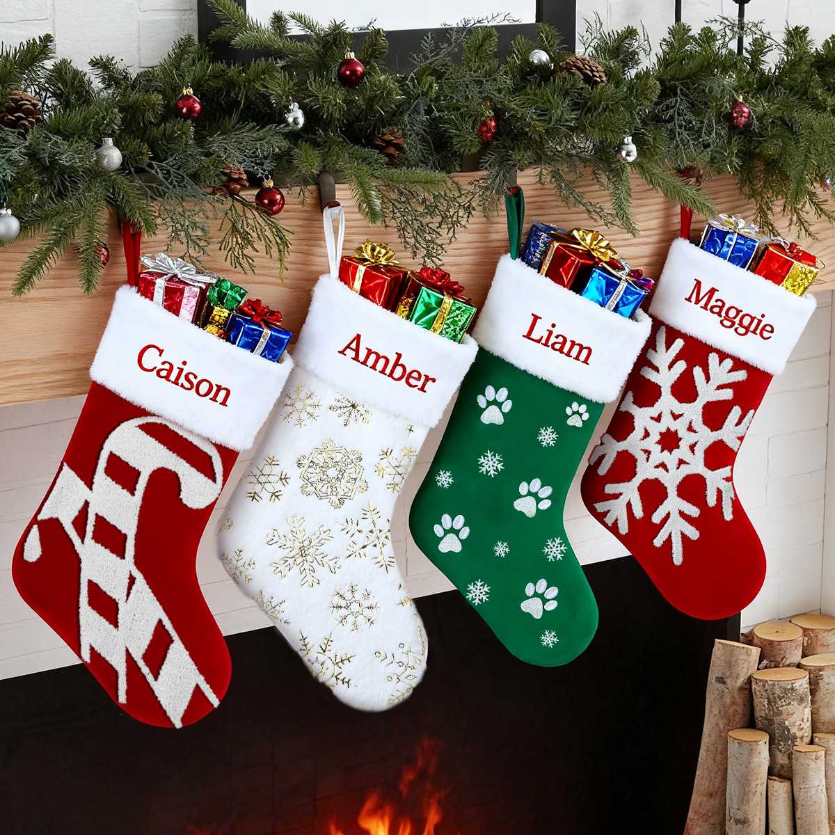 Chaussettes de Noël Personnalisées 4 couleurs