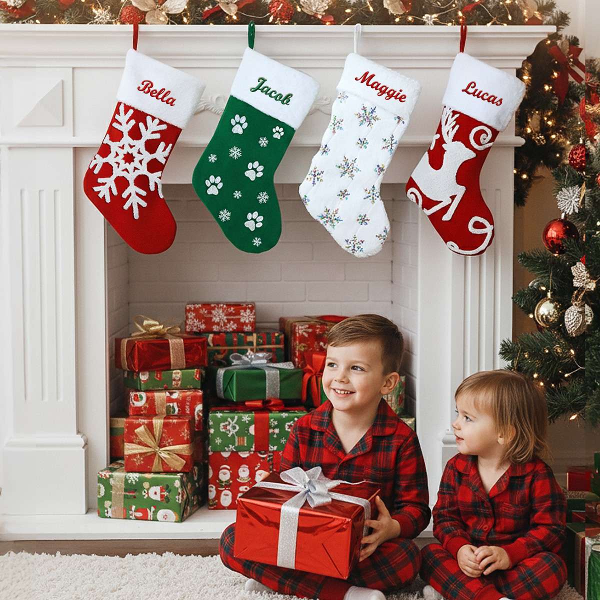 Chaussettes de Noël Personnalisées avec Prénom