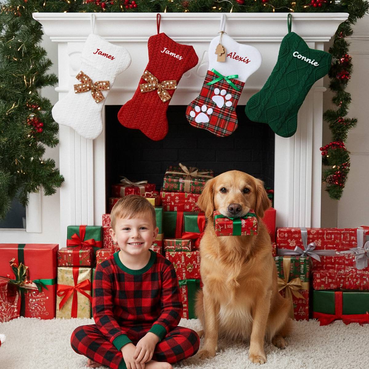 Chaussettes de Noël Personnalisées pour Animaux 