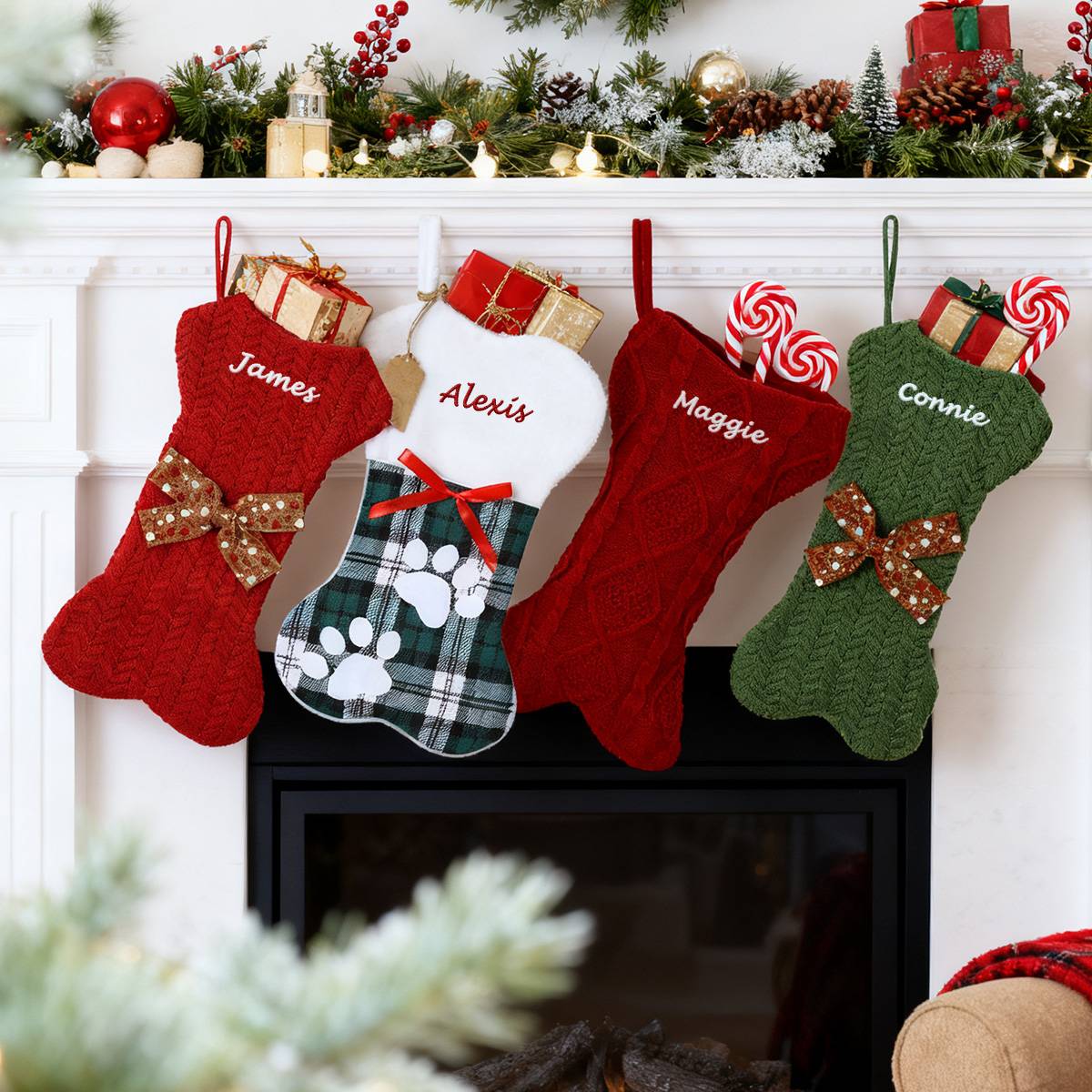 Chaussettes de Noël Personnalisées pour Animaux couleurs différents