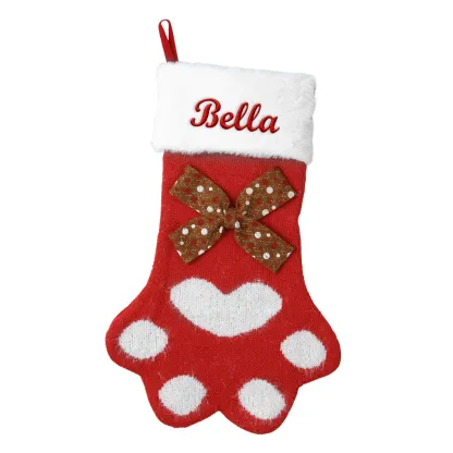 Chaussettes de Noël en Patte Personnalisée pour Animaux