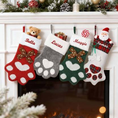 Chaussettes de Noël en Patte Personnalisée couleur différents 
