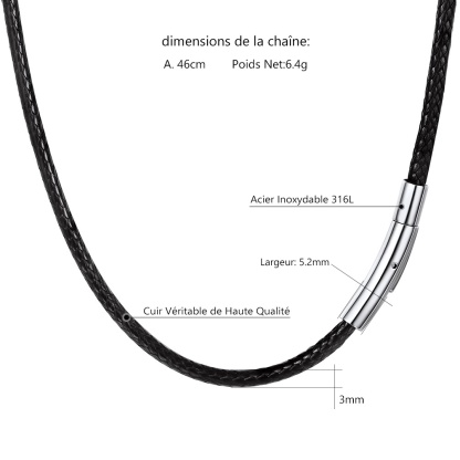 Collier en acier inoxydable taille