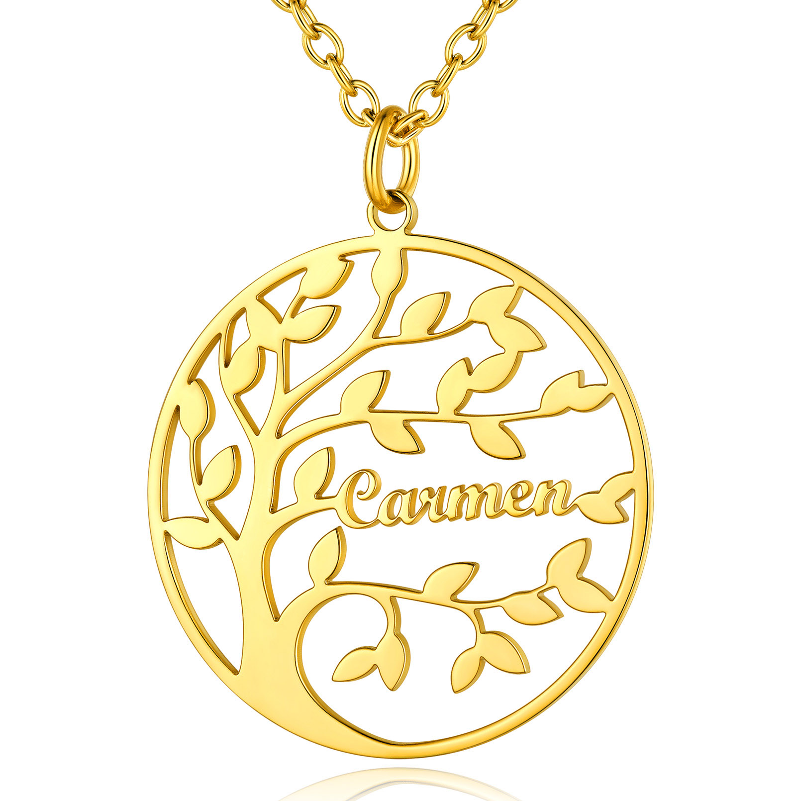 Collier Arbre de Vie Famille Personnalisé Acier Inoxydable avec Prénoms