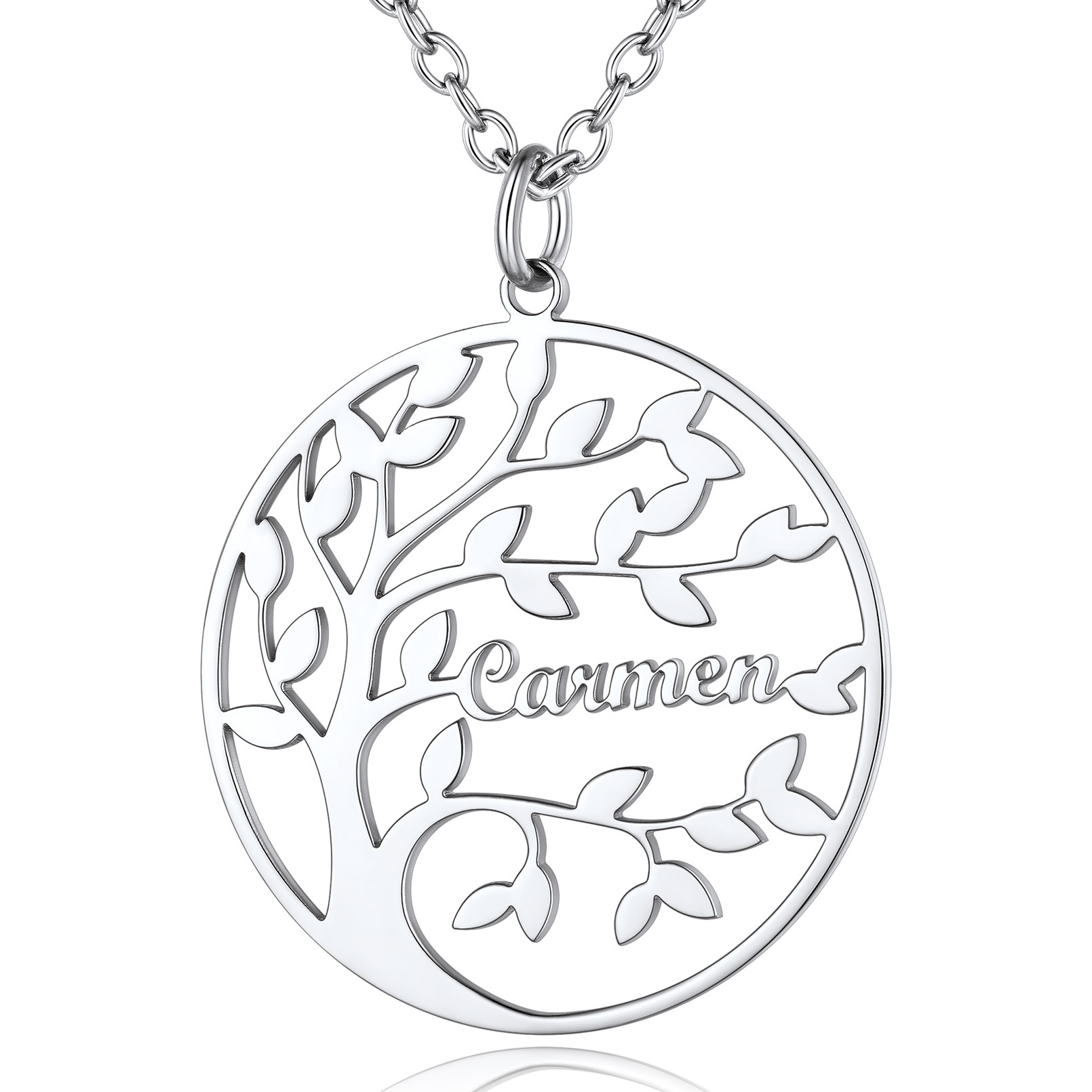 Collier Arbre de Vie Famille Personnalisé Acier Inoxydable avec Prénom