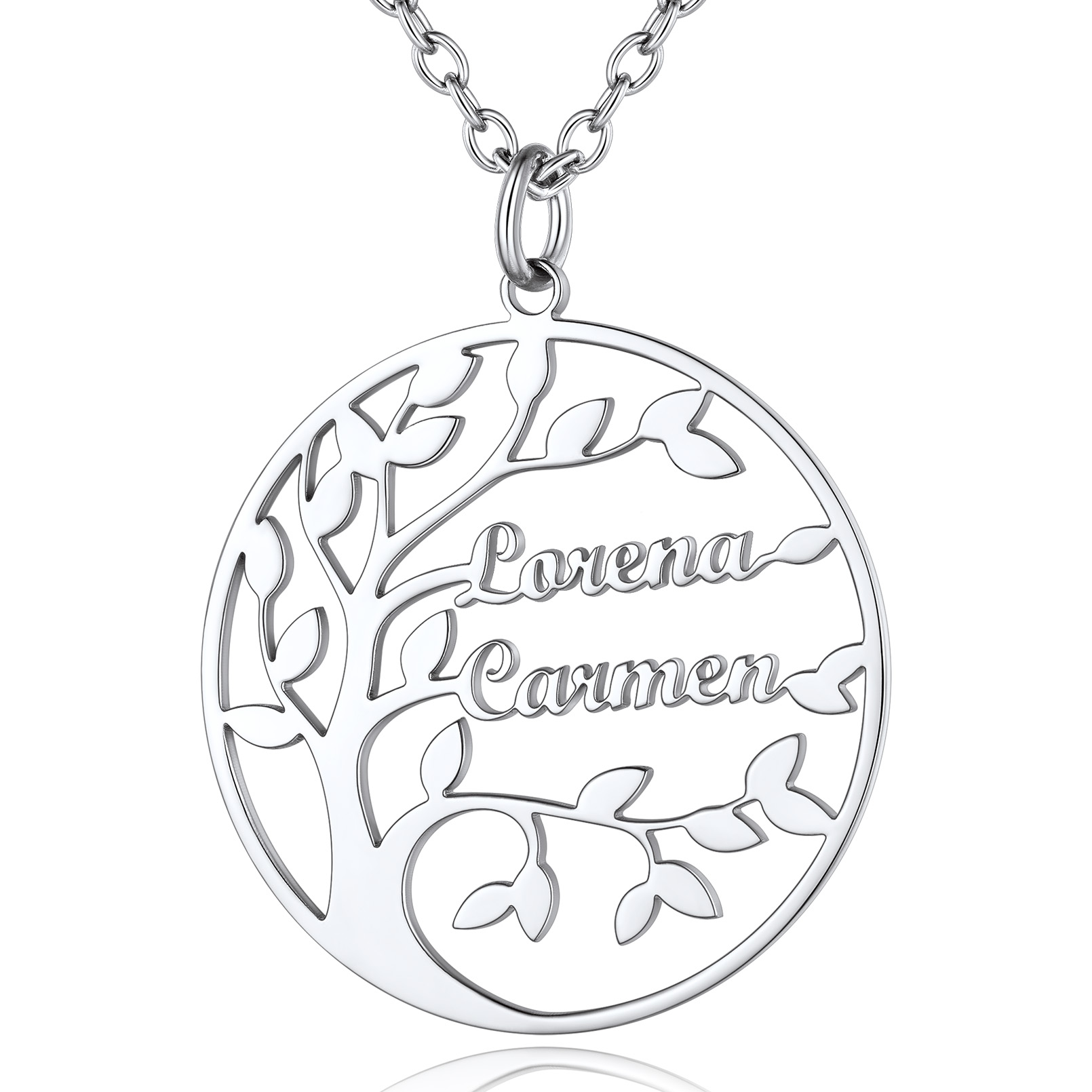 Collier Arbre de Vie Famille Personnalisé Acier Inoxydable avec Prénoms