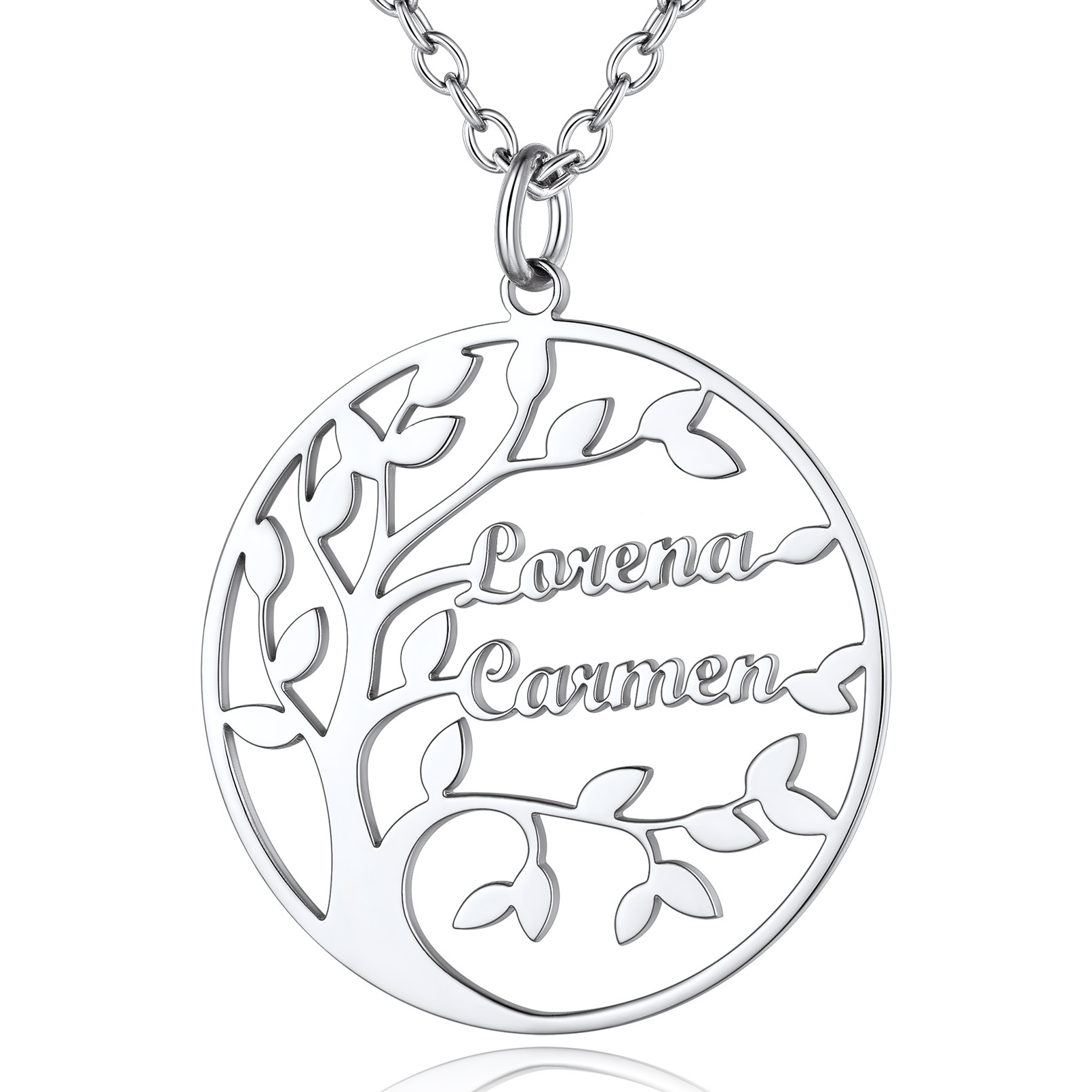 Collier Arbre de Vie Famille Personnalisé Acier Inoxydable avec Prénoms