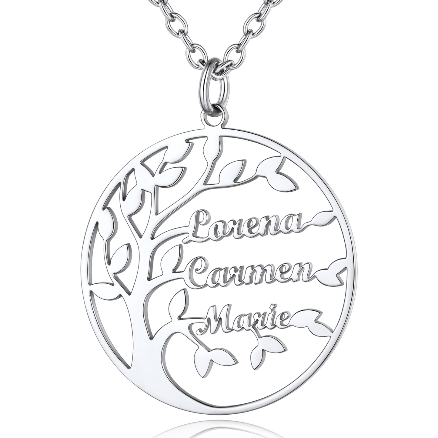 Collier Arbre de Vie Famille Personnalisé Acier Inoxydable avec Prénoms