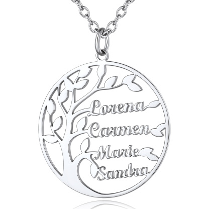 Collier Arbre de Vie Famille Personnalisé Acier Inoxydable avec Prénoms