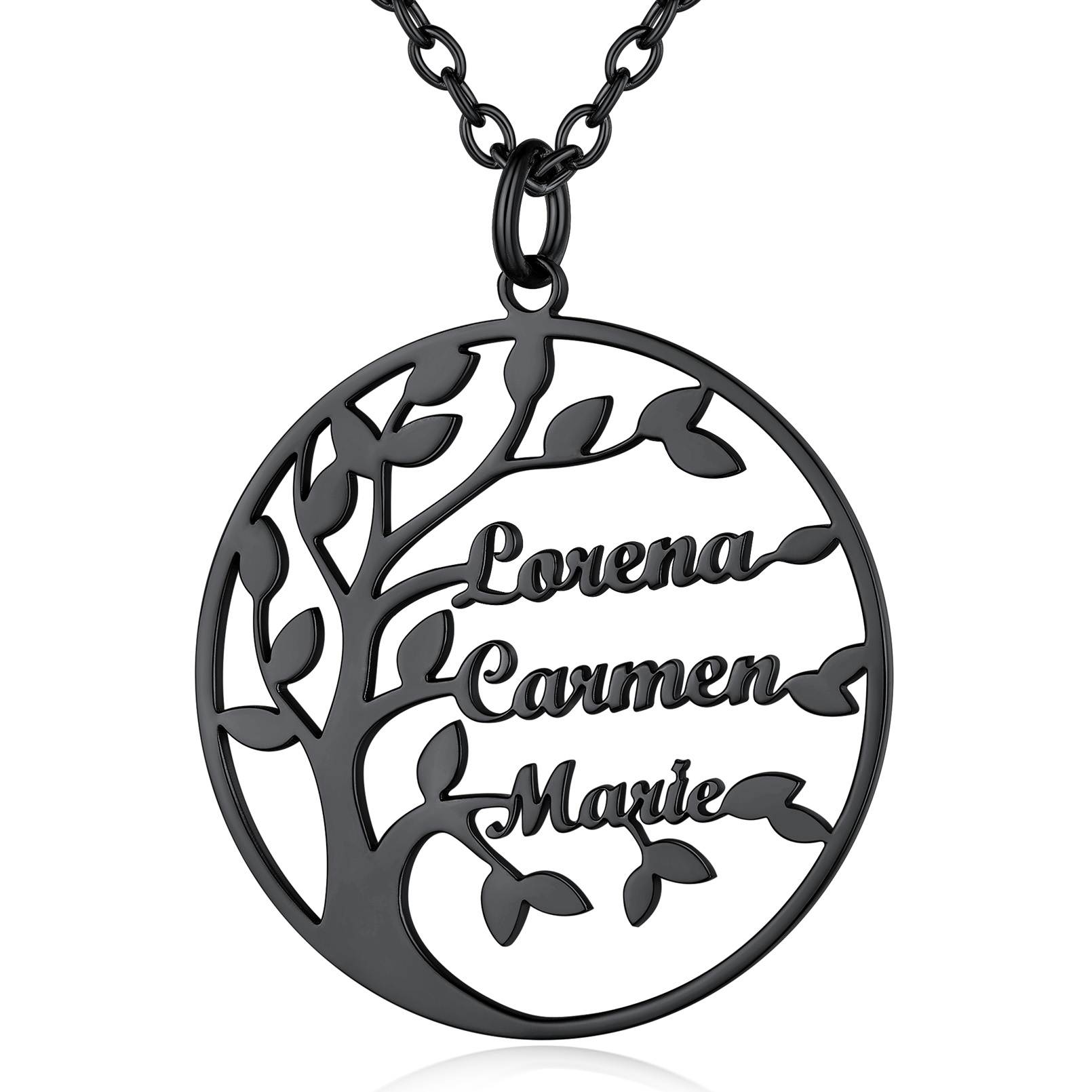 Collier Arbre de Vie Famille Personnalisé Acier Inoxydable avec Prénoms