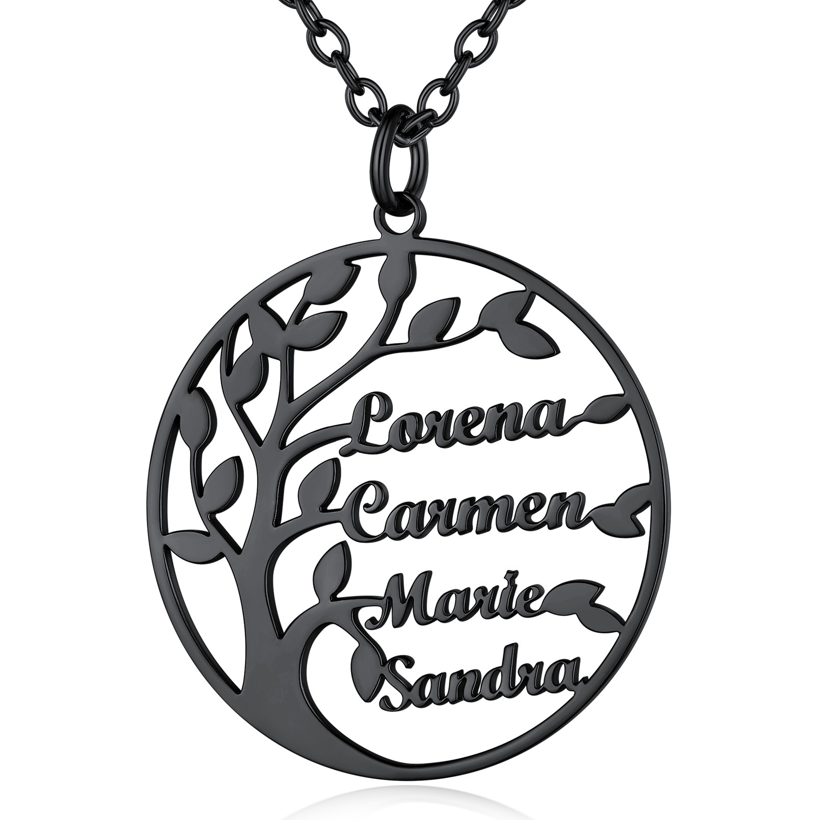 Collier Arbre de Vie Famille Personnalisé Acier Inoxydable avec Prénoms