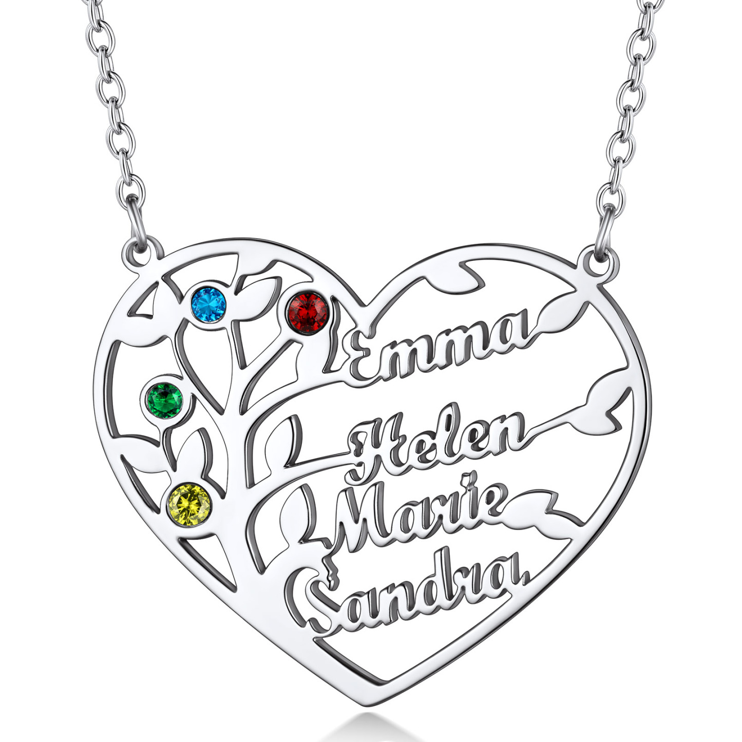 Collier Arbre de Vie Personnalisé avec Prénoms pour Maman