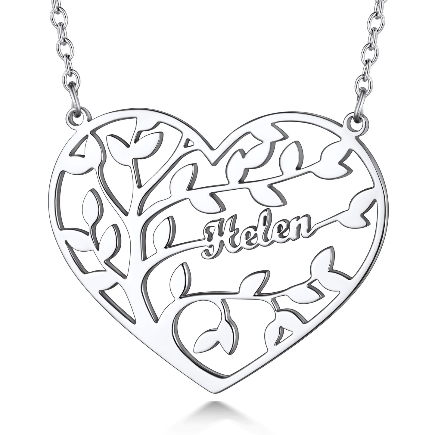 Collier Arbre de Vie en Coeur Personnalisé avec 1 à 4 Prénoms