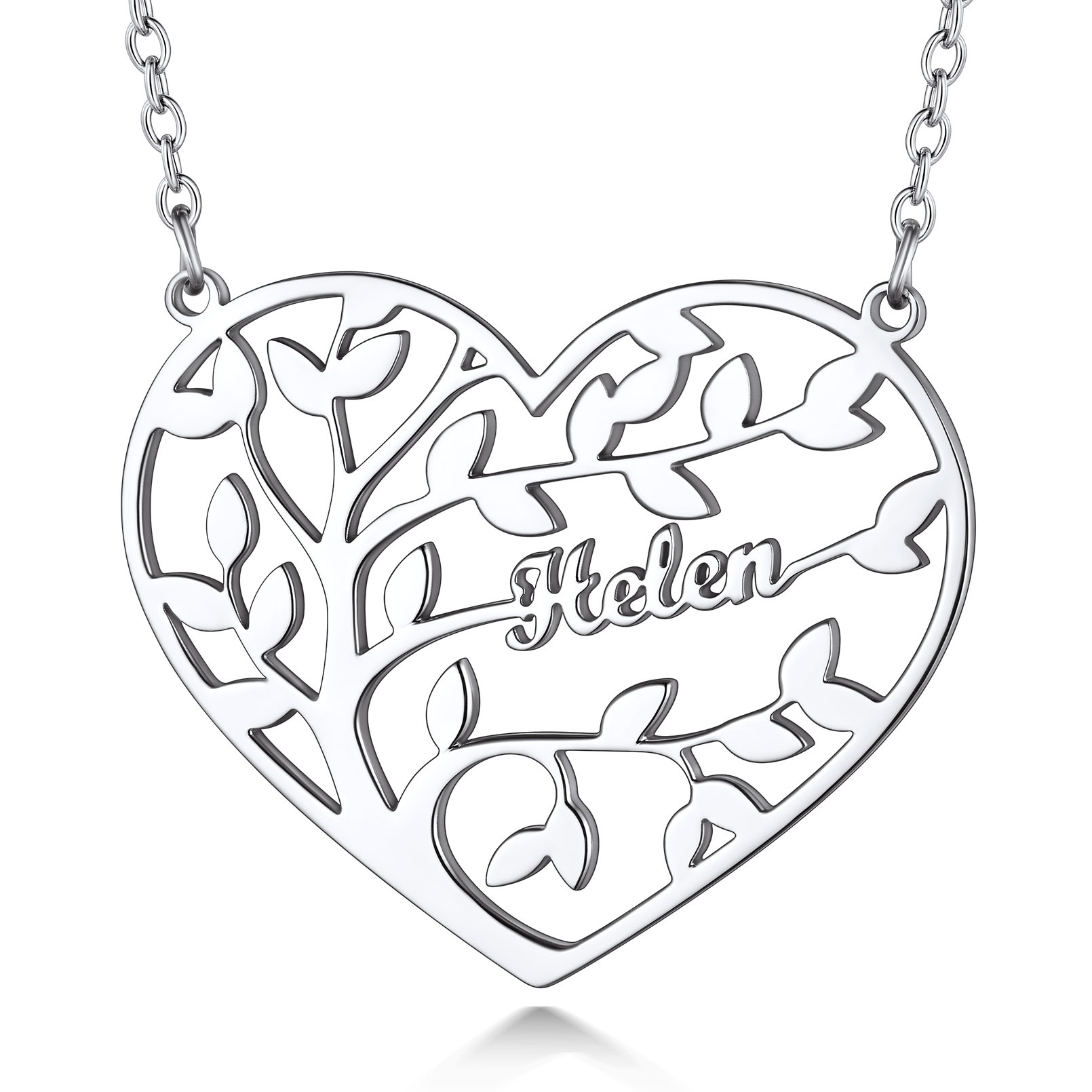 Collier Arbre de Vie en Coeur Personnalisé avec 1 à 4 Prénoms