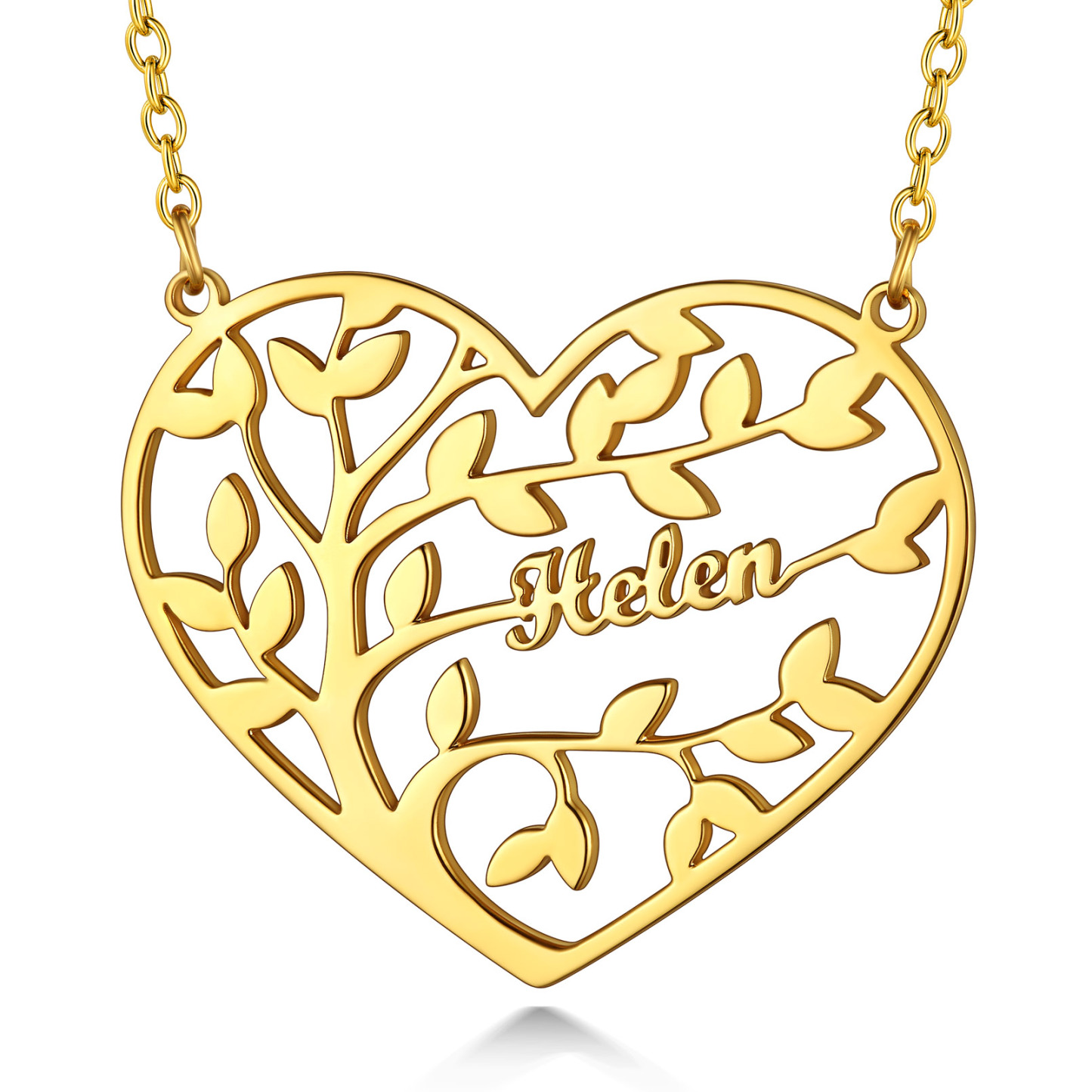 Collier Arbre de Vie en Coeur Personnalisé avec 1 à 4 Prénoms