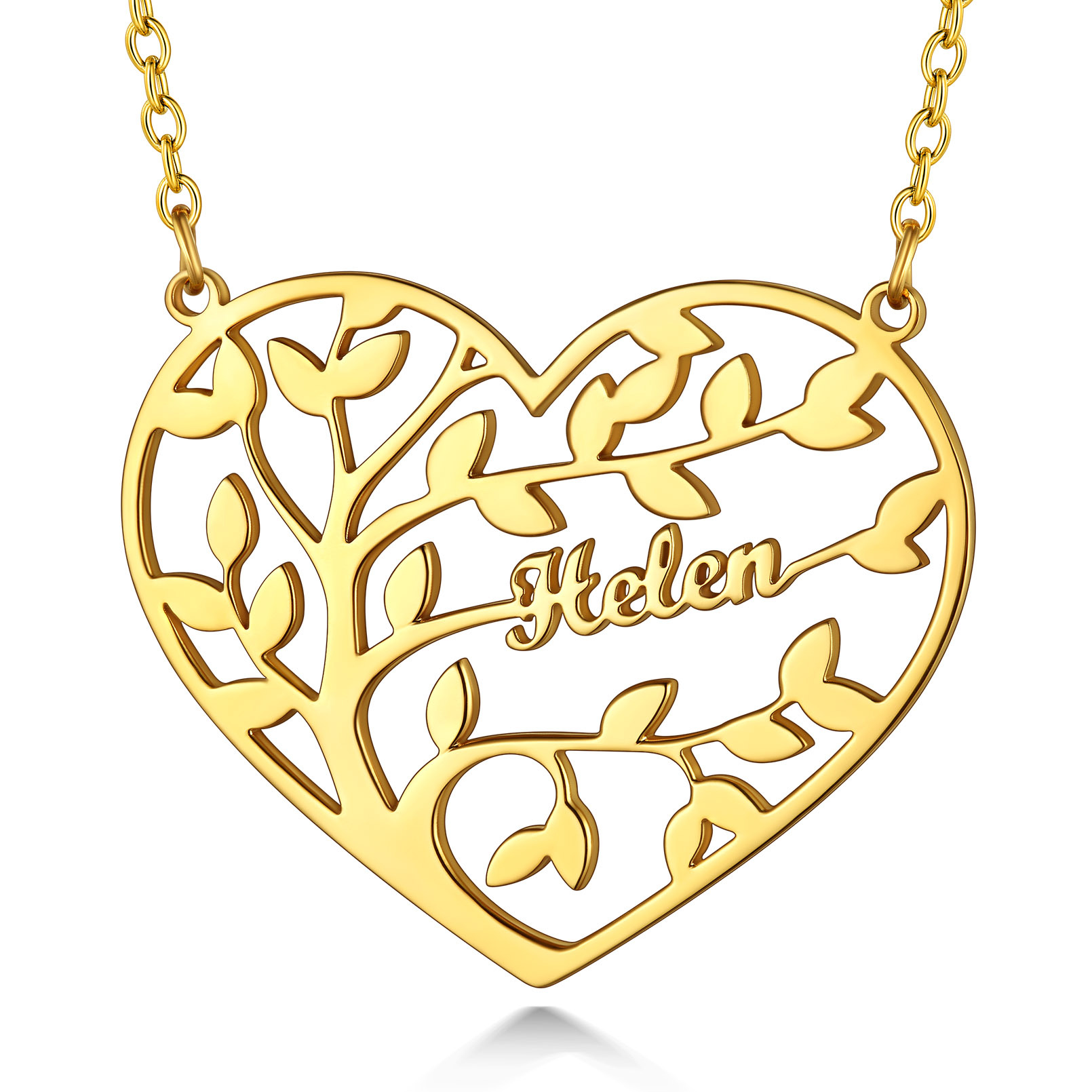 Collier Arbre de Vie en Coeur Personnalisé avec 1 à 4 Prénoms