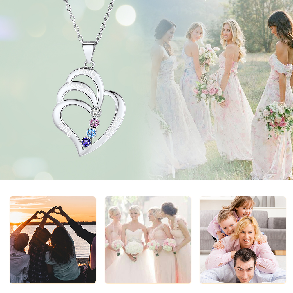 Collier Cœur Gravé en Argent Femme