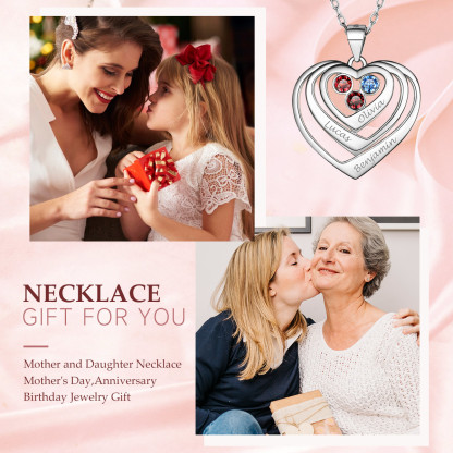 Collier Cœur Personnalisé Cadeau pour Maman